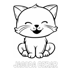 Online izdelana pobarvanka - Pobarvanka imena JAGODA CERAR in pobarvanka prikupne mačke