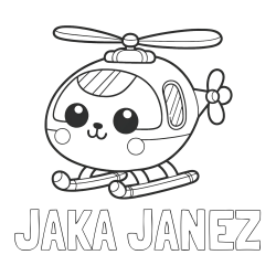 Online izdelana pobarvanka - Pobarvanka imena JAKA JANEZ in otroška pobarvanka helikopterja