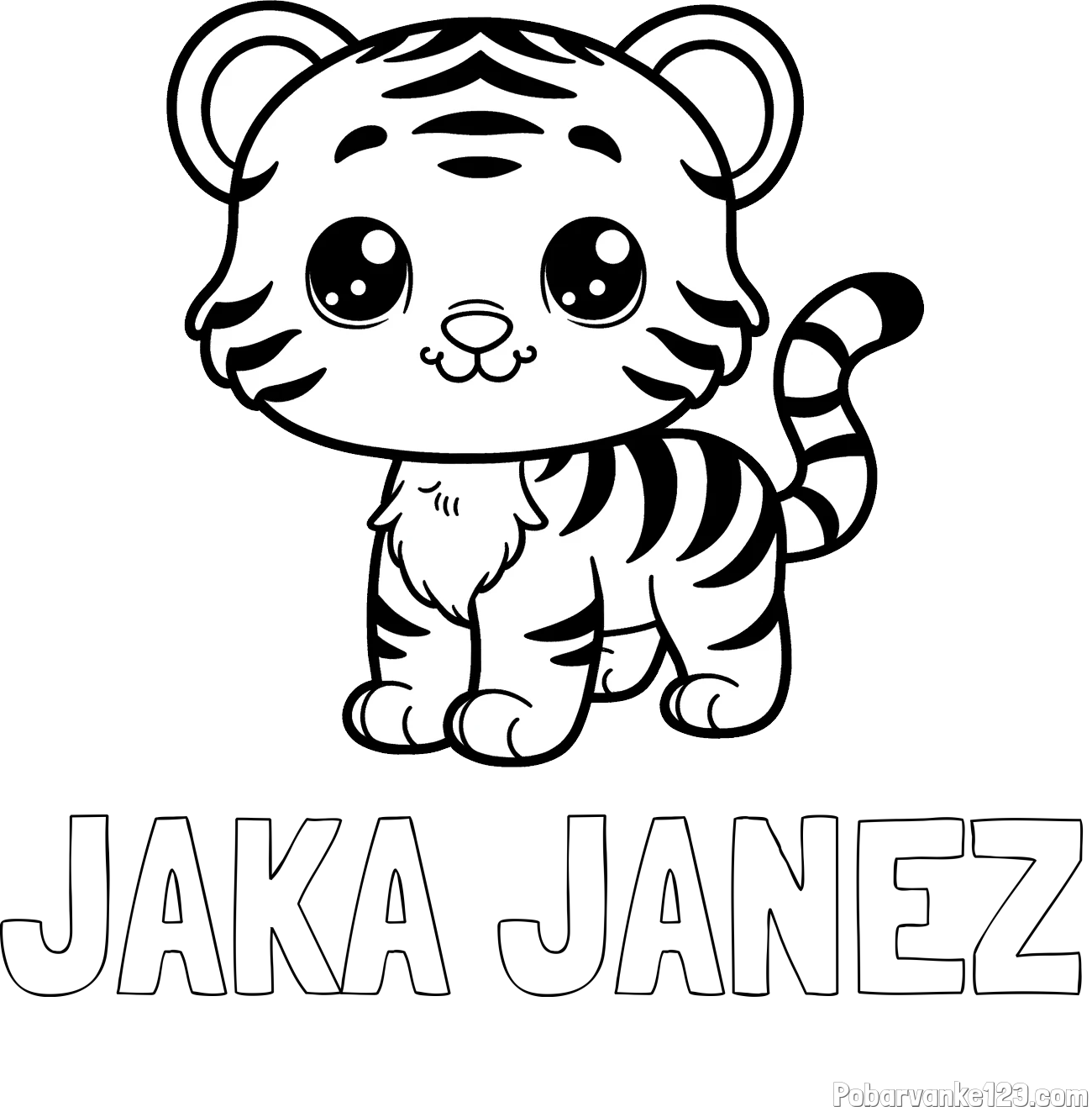Pobarvanka imena JAKA JANEZ in pobarvanka ljubkega tigrčka