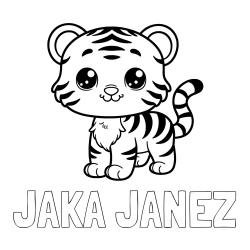Online izdelana pobarvanka - Pobarvanka imena JAKA JANEZ in pobarvanka ljubkega tigrčka