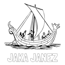 Online izdelana pobarvanka - Pobarvanka imena JAKA JANEZ in pobarvanka majhne ladje