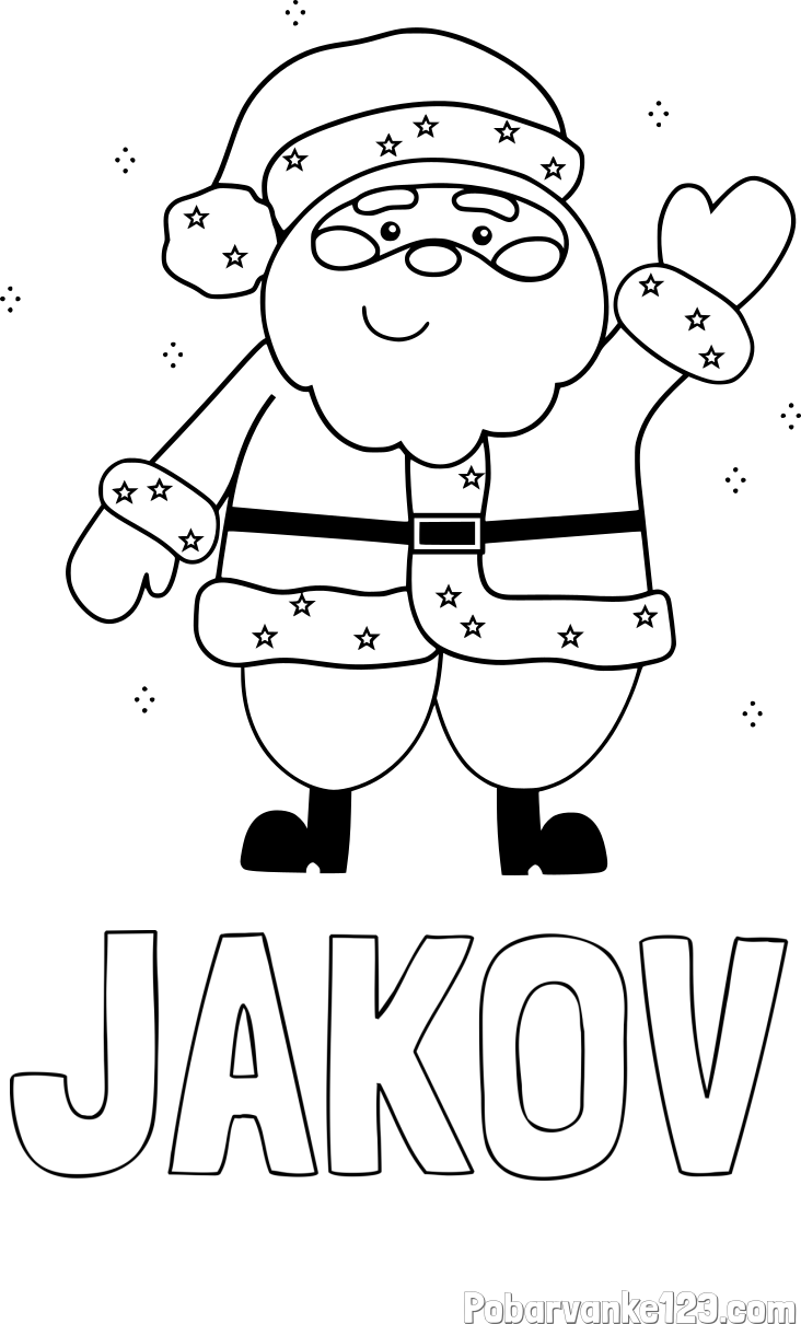 Pobarvanka imena JAKOV in pobarvanka božička