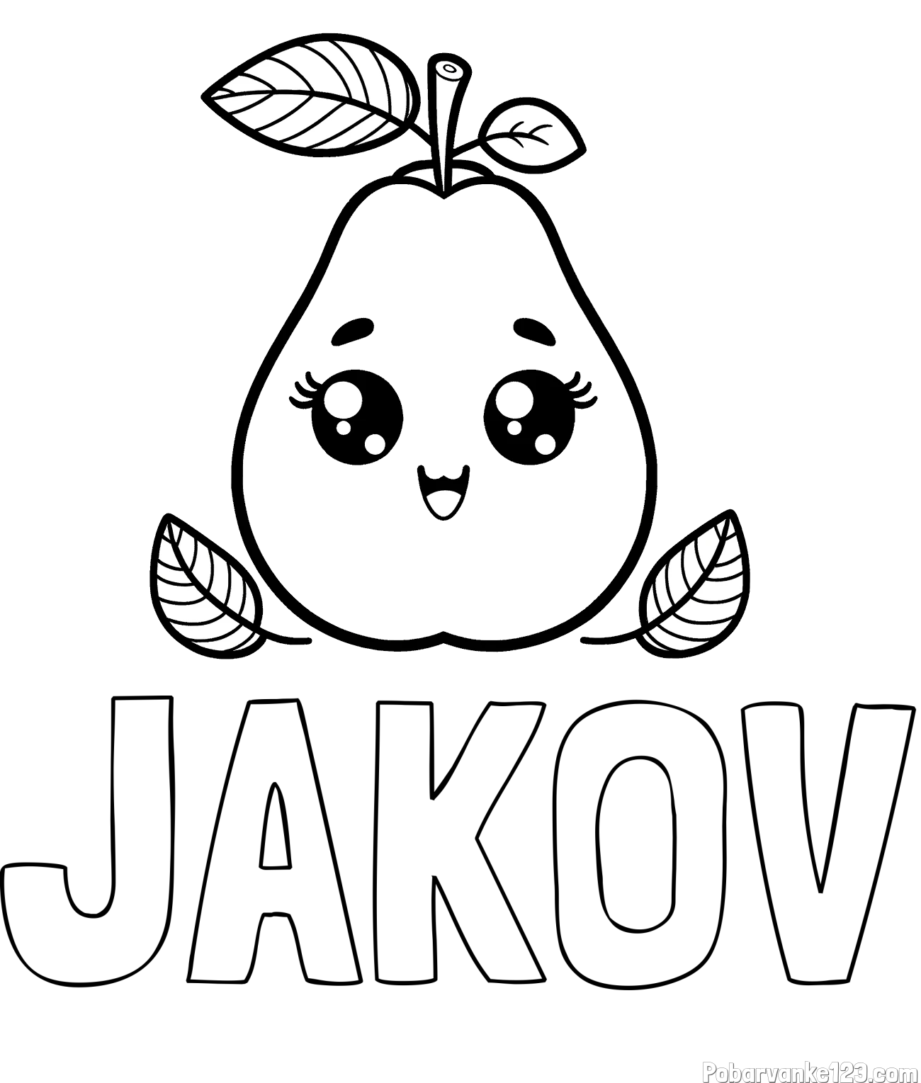 Pobarvanka imena JAKOV in pobarvanka hruške