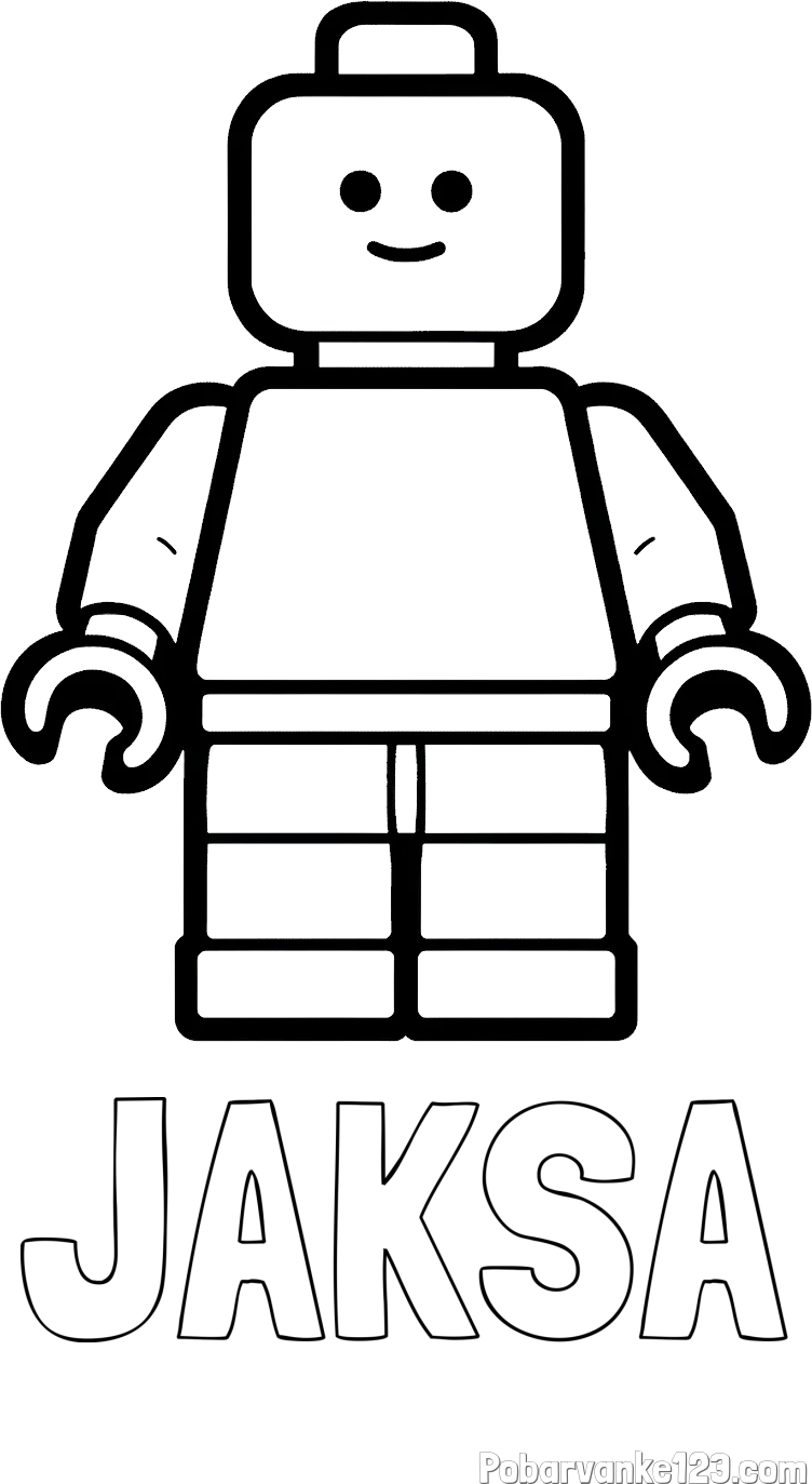 Pobarvanka imena JAKŠA in pobarvanka LEGO figurice fanta