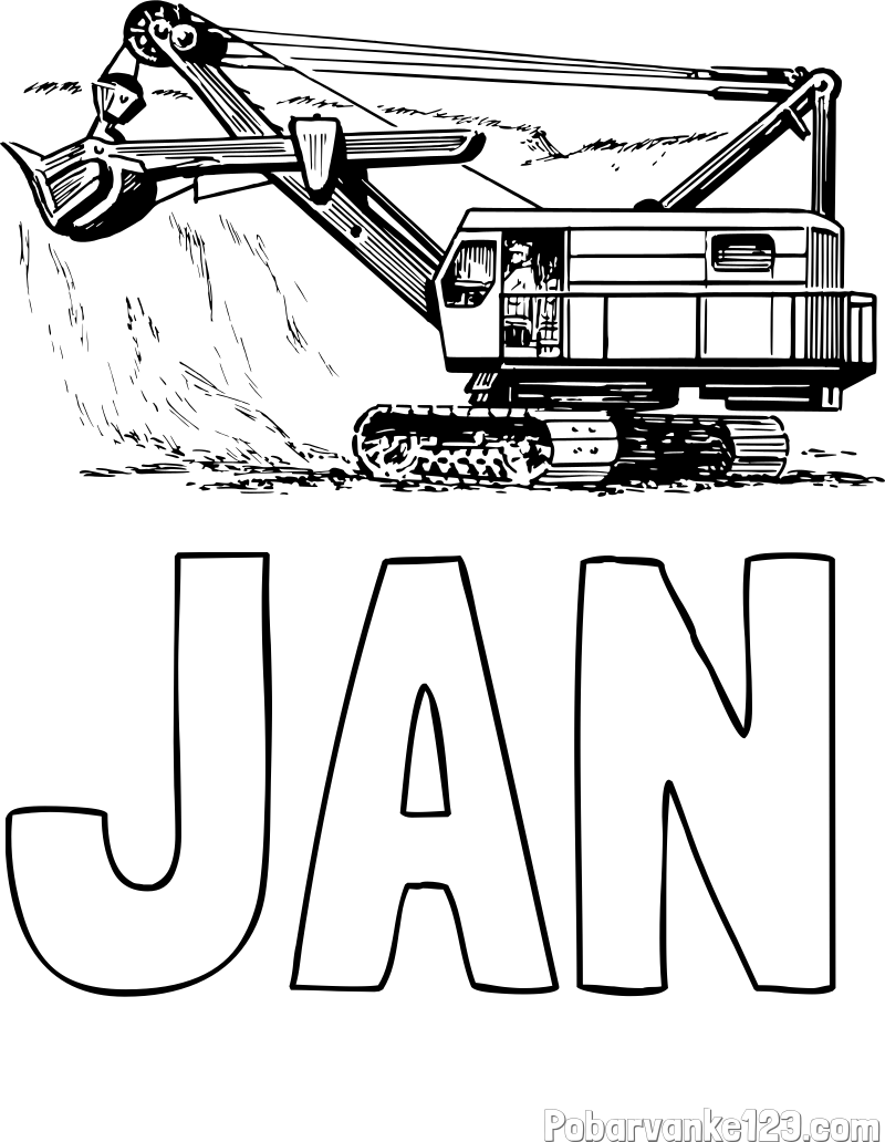 Pobarvanka imena JAN in pobarvanka bagra 2