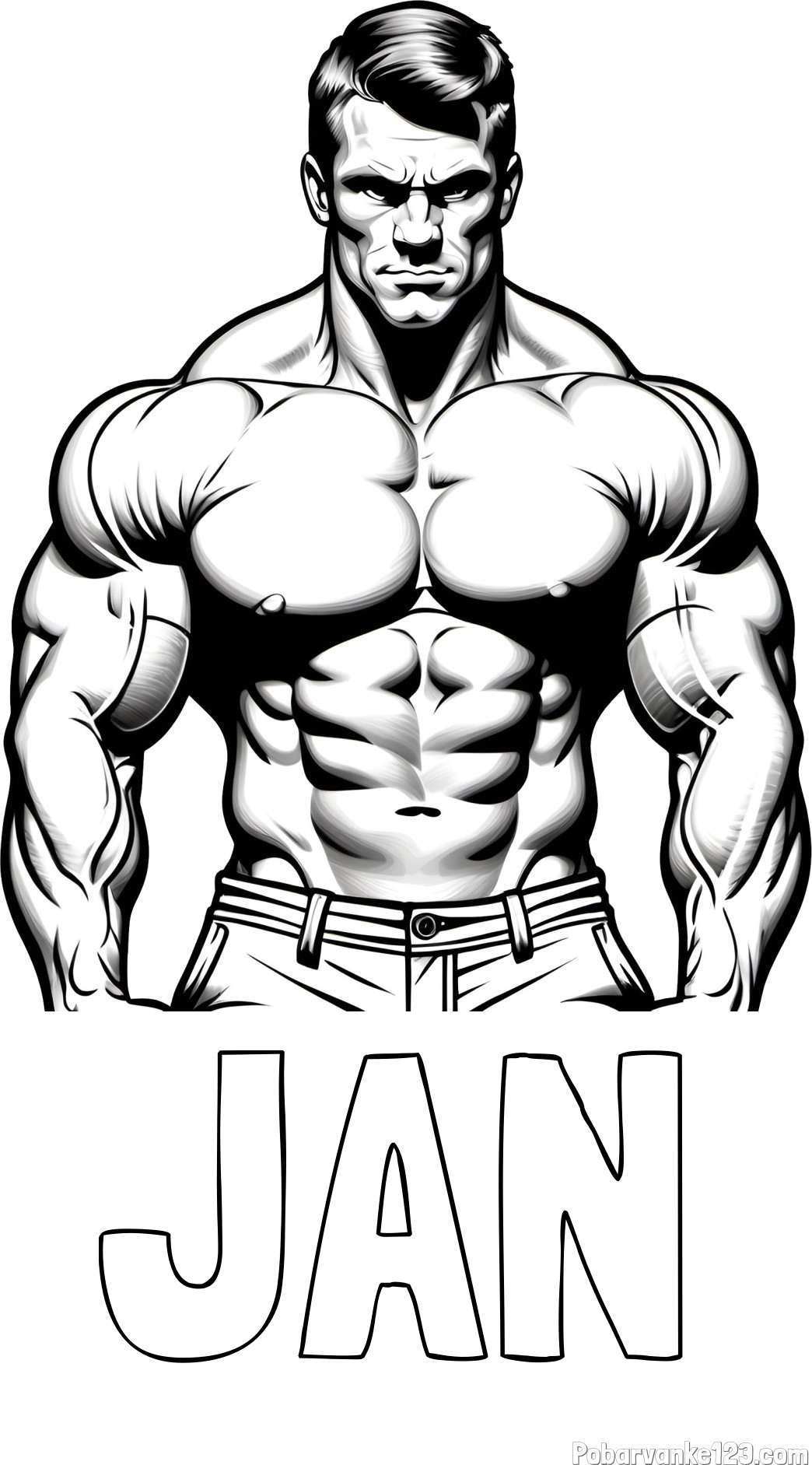 Pobarvanka imena JAN in pobarvanka bodybuilder-ja