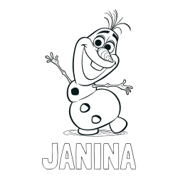 Online izdelana pobarvanka - Pobarvanka imena JANINA in pobarvanka Olaf