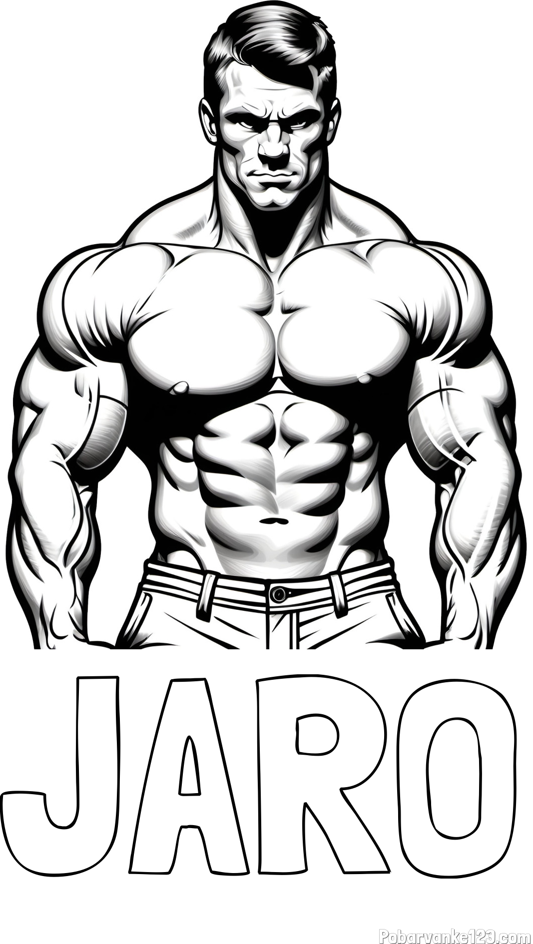 Pobarvanka imena JARO in pobarvanka bodybuilder-ja