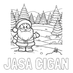 Online izdelana pobarvanka - Pobarvanka imena JAŠA CIGAN in pobarvanka Božička v naravi