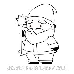 Pobarvanka imena JAZ SEM NAJBOLJSA V VSEM in dedek Mraz