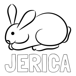 Online izdelana pobarvanka - Pobarvanka imena JERICA in pobarvanka majhnega zajčka