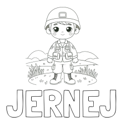 Online izdelana pobarvanka - Pobarvanka imena JERNEJ in pobarvanka vojaka