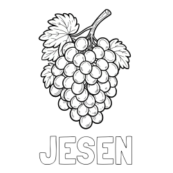Online izdelana pobarvanka - Pobarvanka imena JESEN in pobarvanka velikega grozdja