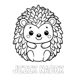 Online izdelana pobarvanka - Pobarvanka imena JEŽEK NACEK in pobarvanka prikupnega ježa