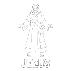 Online izdelana pobarvanka - Pobarvanka imena JEZUS in pobarvanka Jezusa Kristusa