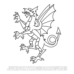 Online izdelana pobarvanka - Pobarvanka imena JIVNICURTEEOWBCORICWVMCB in pobarvanka zmaja