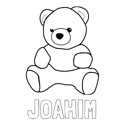 Online izdelana pobarvanka - Pobarvanka imena JOAHIM in pobarvanka medvedka