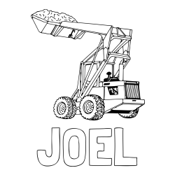 Online izdelana pobarvanka - Pobarvanka imena JOEL in pobarvanka velikega traktorja