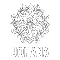 Online izdelana pobarvanka - Pobarvanka imena JOHANA in Čudovita pobarvanka mendale