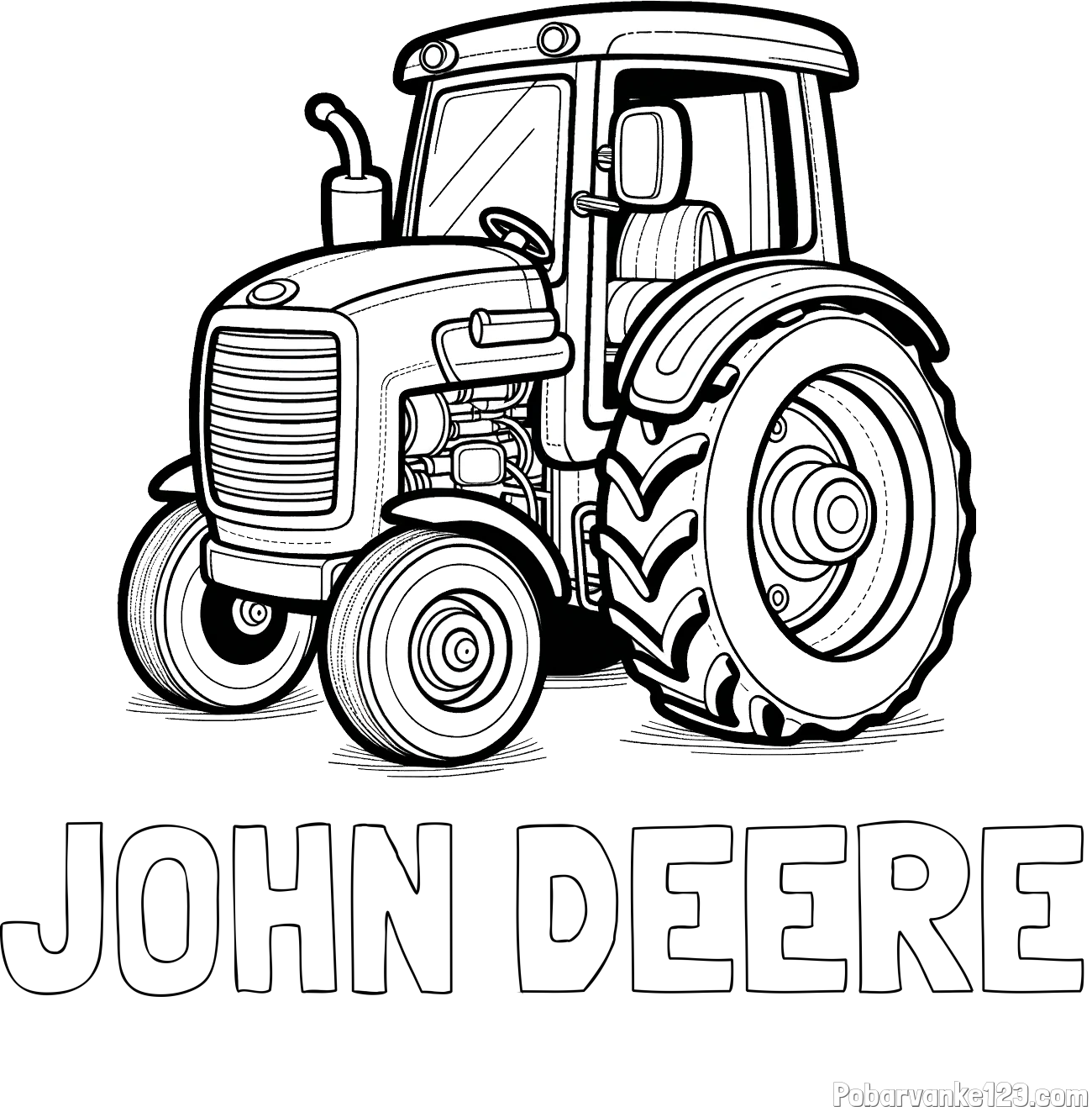 Pobarvanka imena JOHN DEERE in pobarvanka starega, a lepega traktorja