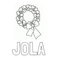 Online izdelana pobarvanka - Pobarvanka imena JOLA in pobarvanka adventni venček
