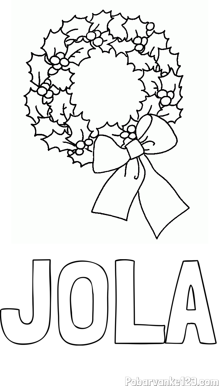 Pobarvanka imena JOLA in pobarvanka adventni venček
