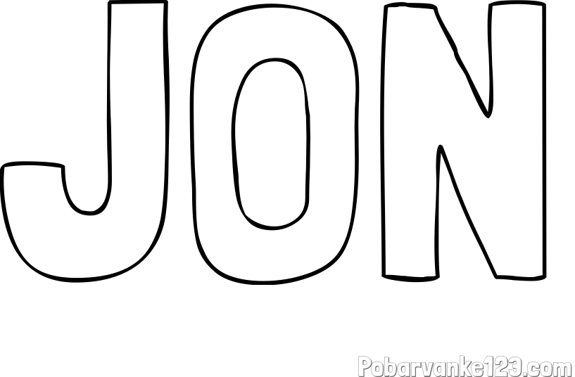 Pobarvanka imena JON