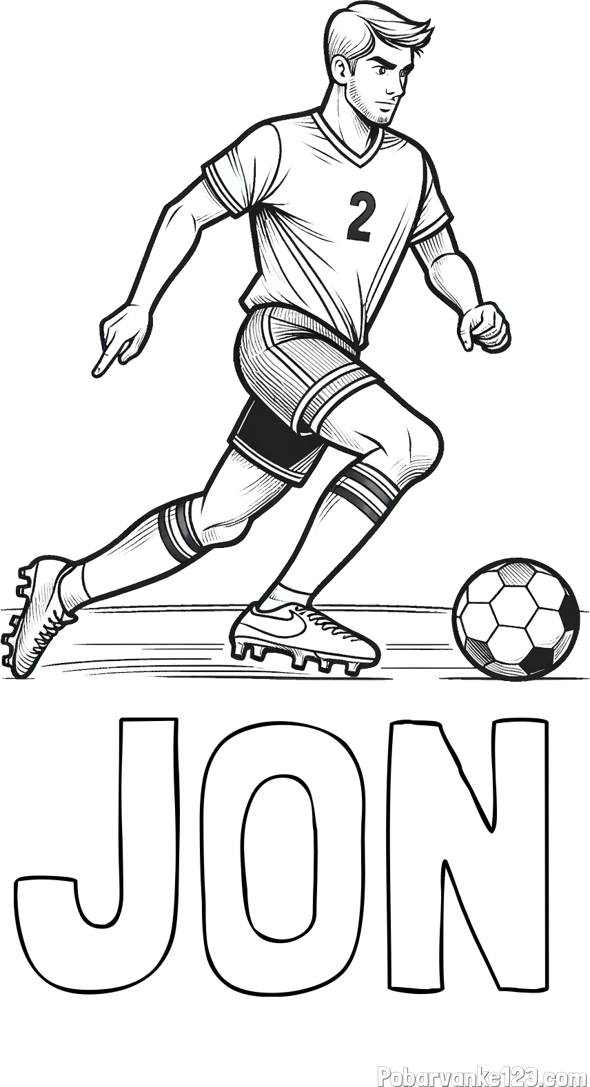 Pobarvanka imena JON in pobarvanka nogometaša