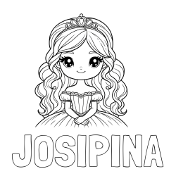 Online izdelana pobarvanka - Pobarvanka imena JOSIPINA in pobarvanka ljubke princese