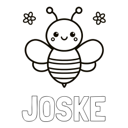 Online izdelana pobarvanka - Pobarvanka imena JOŠKE in otroška pobarvanka čebele