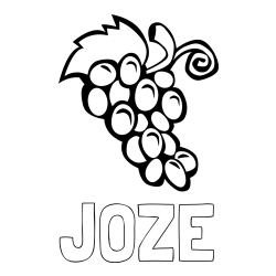 Online izdelana pobarvanka - Pobarvanka imena JOŽE in pobarvanka grozdja