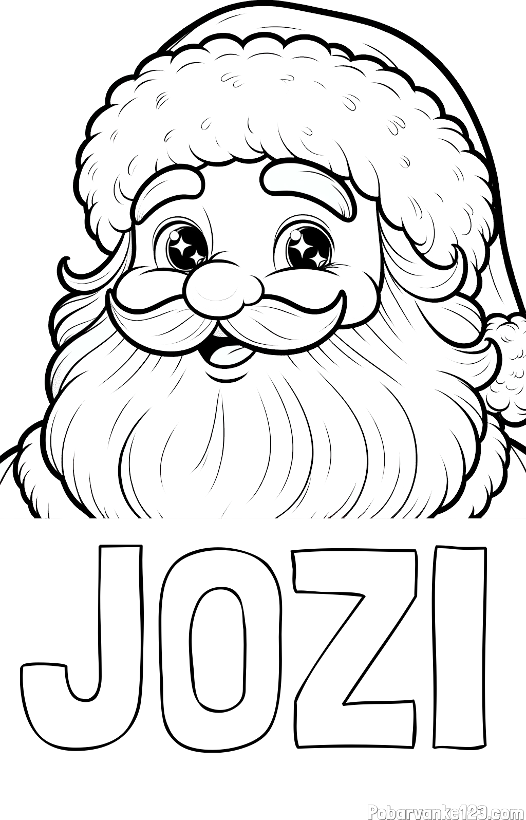 Pobarvanka imena JOŽI in pobarvanka prijaznega Božička
