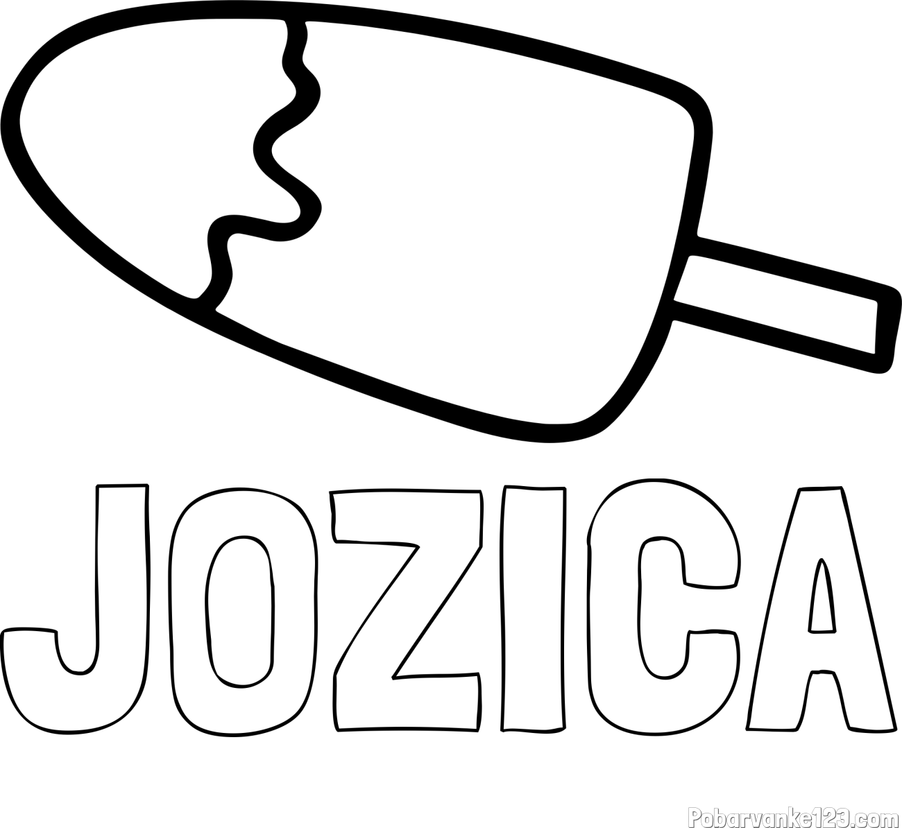 Pobarvanka imena JOŽICA in pobarvanka lučke (sladoled na palčki)
