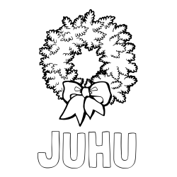 Online izdelana pobarvanka - Pobarvanka imena JUHU in adventni venček