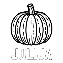 Online izdelana pobarvanka - Pobarvanka imena JULIJA in pobarvanka buče