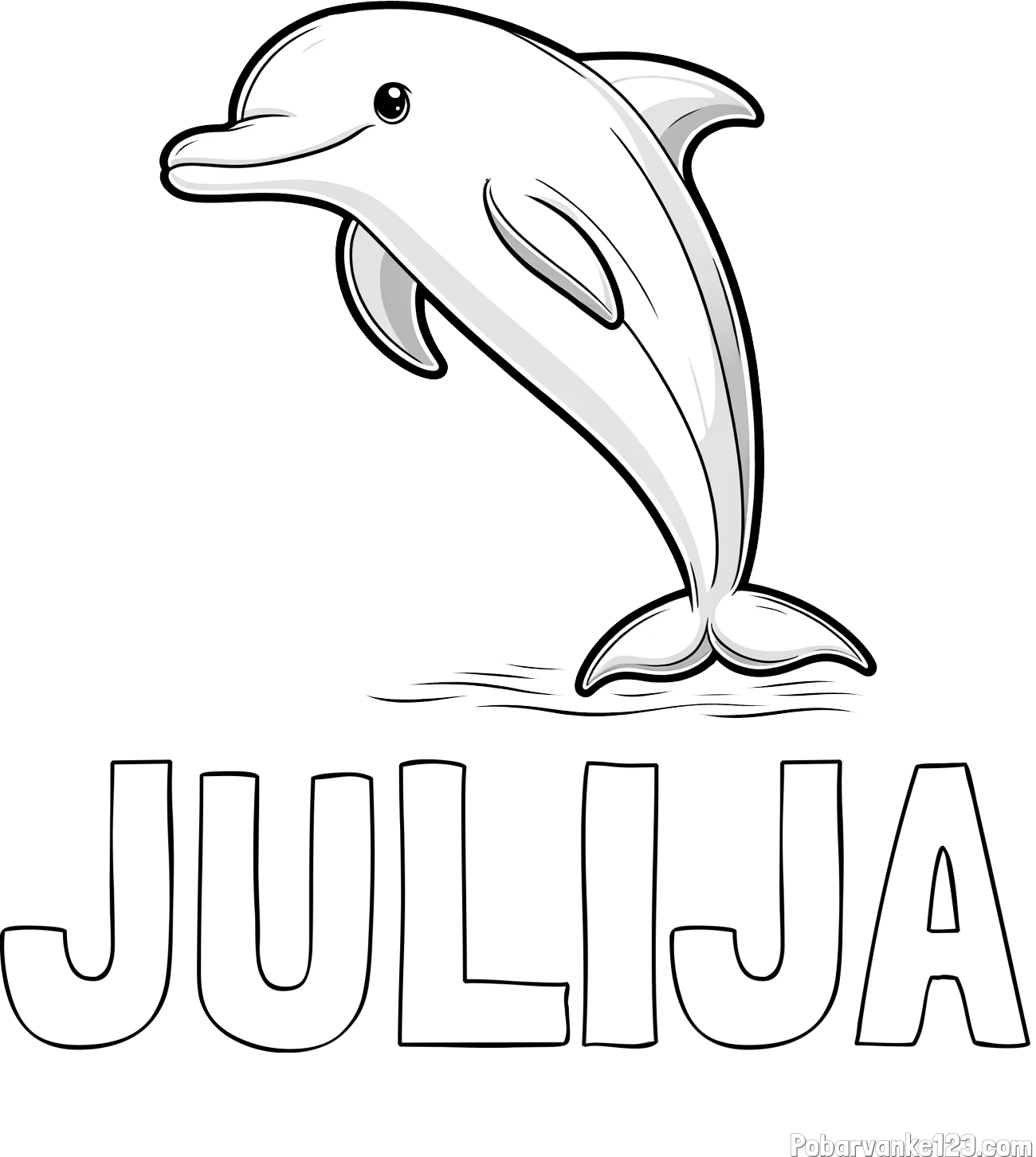 Pobarvanka imena JULIJA in pobarvanka delfina