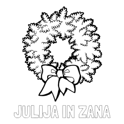 Online izdelana pobarvanka - Pobarvanka imena JULIJA IN ŽANA in adventni venček