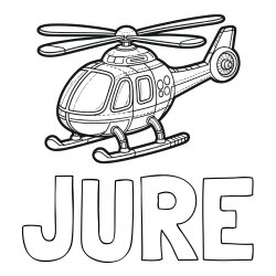 Pobarvanka imena JURE in pobarvanka helikopterja