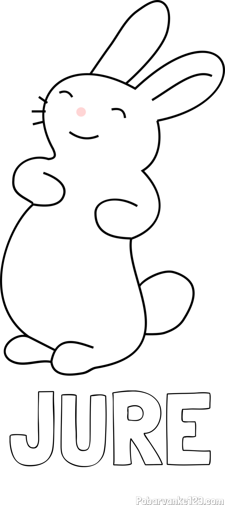 Pobarvanka imena JURE in pobarvanka nasmejanega zajčka