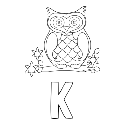 Online izdelana pobarvanka - Pobarvanka imena K in pobarvanka sove