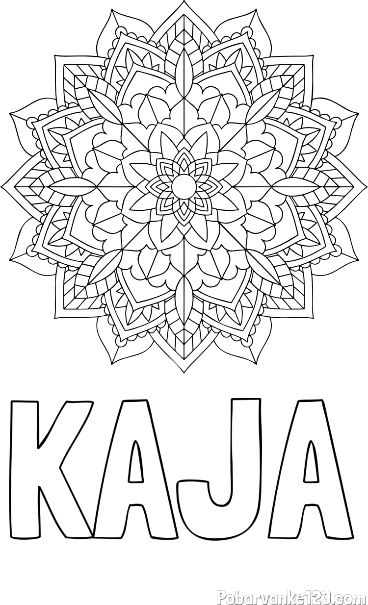 Pobarvanka imena KAJA in Čudovita pobarvanka mendale
