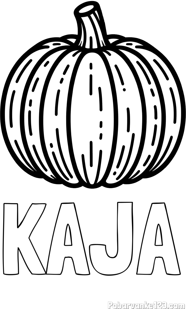 Pobarvanka imena KAJA in pobarvanka buče