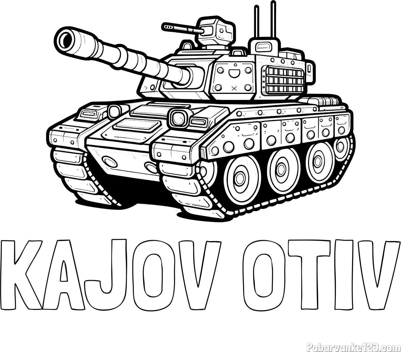 Pobarvanka imena KAJOV OTIV in pobarvanka tanka