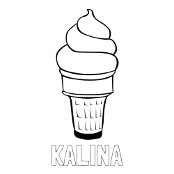 Pobarvanka imena KALINA in pobarvanka sladoled