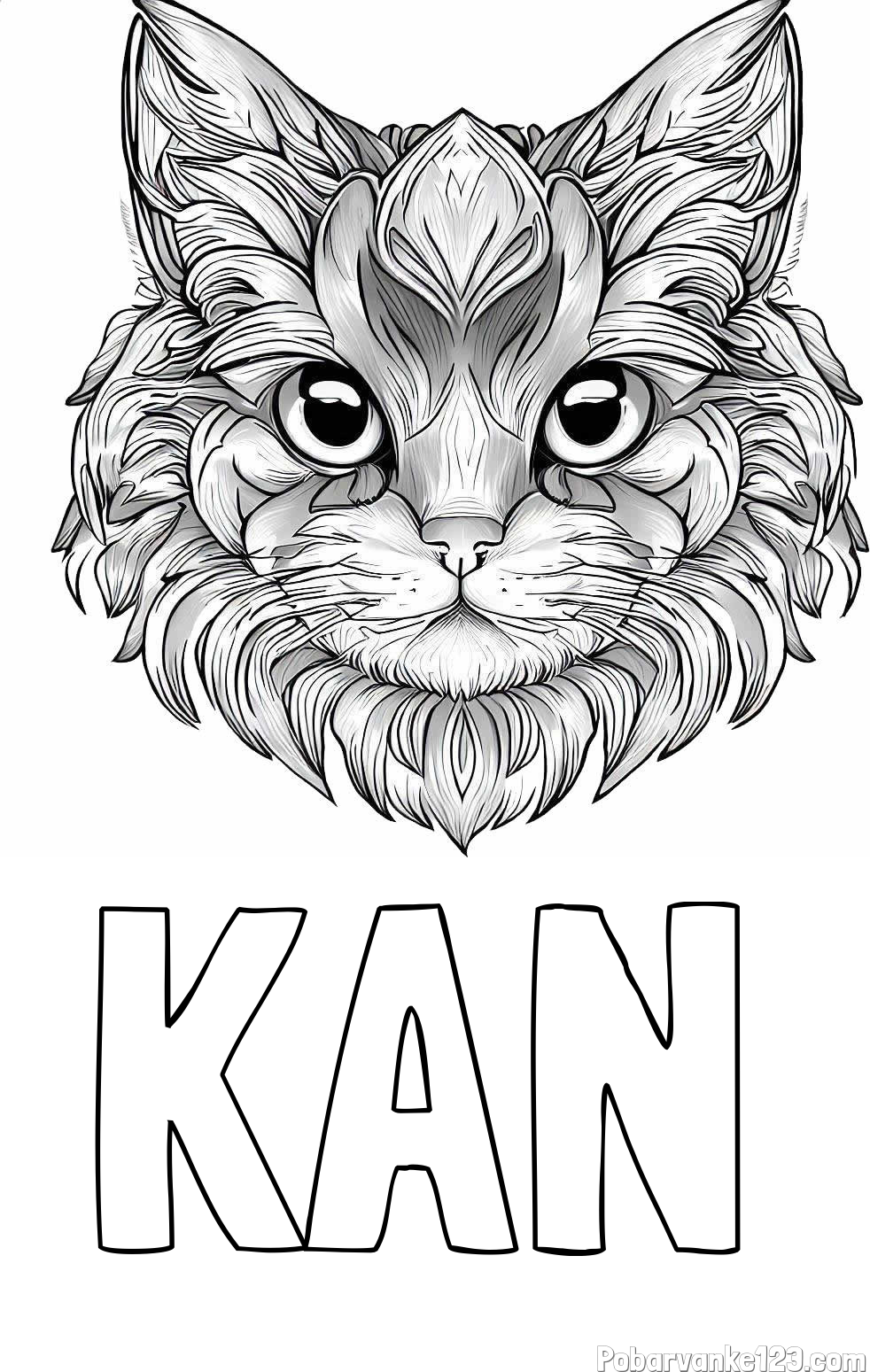 Pobarvanka imena KAN in pobarvanka mačke