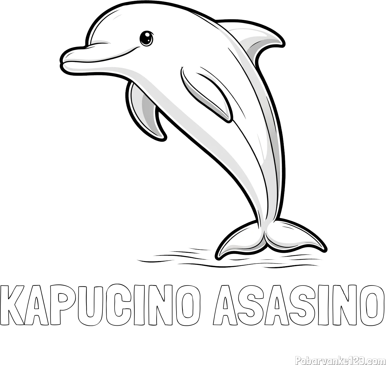 Pobarvanka imena KAPUČINO ASASINO in pobarvanka delfina