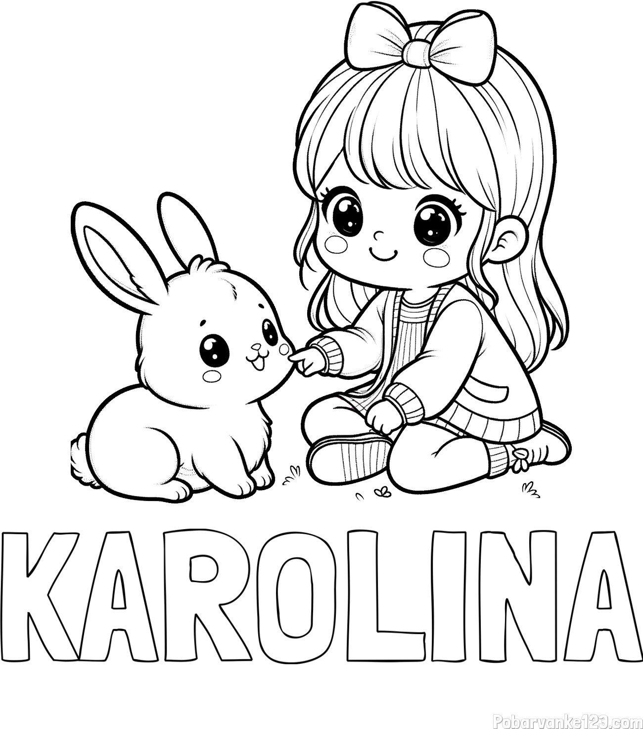 Pobarvanka imena KAROLINA