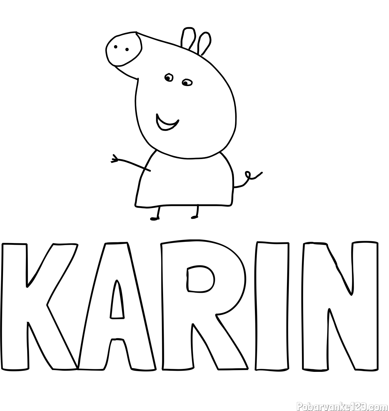 Pobarvanka imena KARIN in pobarvanka pujse PEPE 🐽
