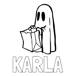 Online izdelana pobarvanka - Pobarvanka imena KARLA in otroška pobarvanka duhca