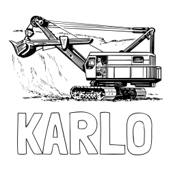Online izdelana pobarvanka - Pobarvanka imena KARLO in pobarvanka bagra 2